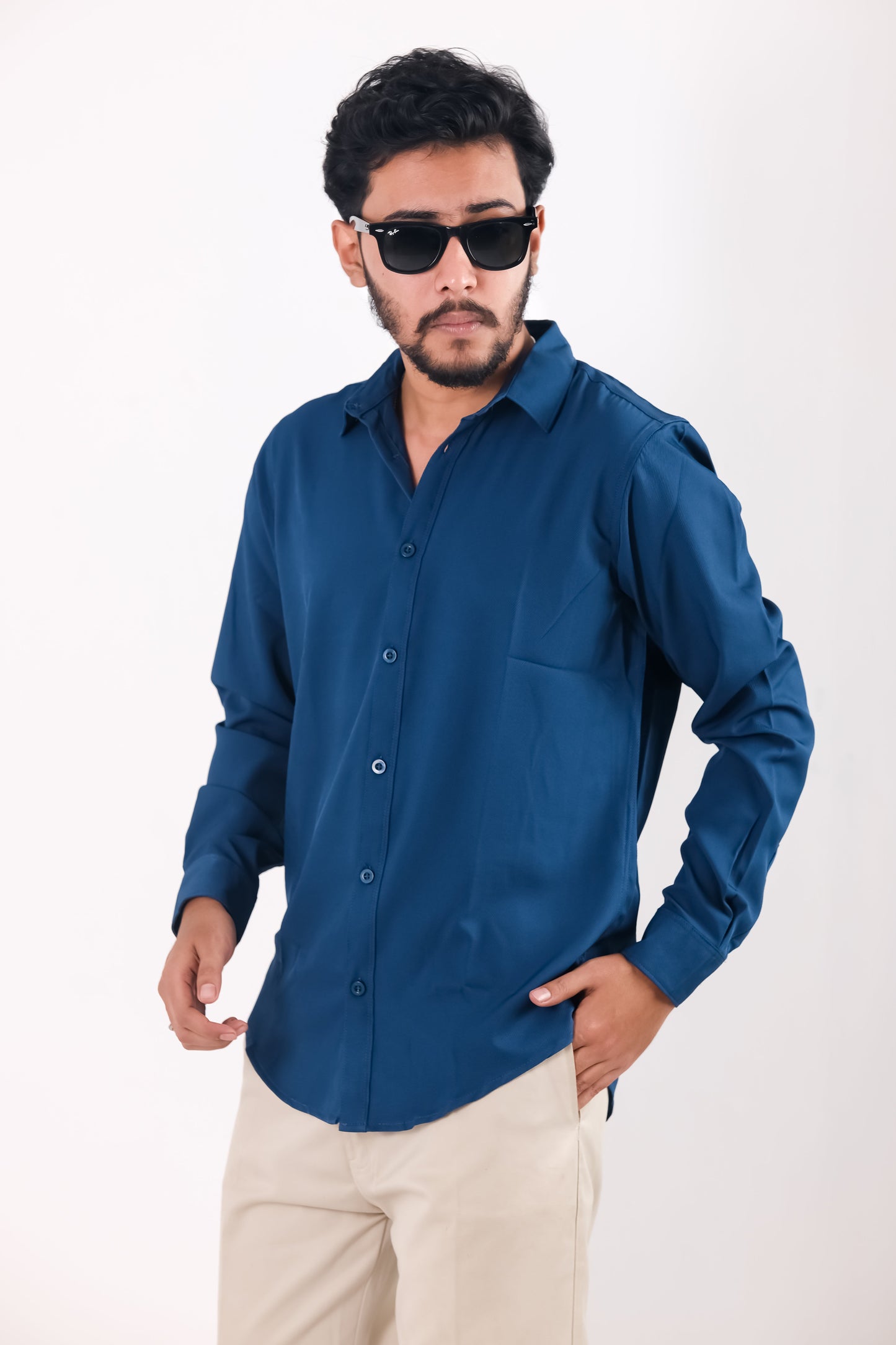 Cherry Cotton Shirt – Royal Blue