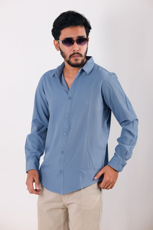 Cherry Cotton Shirt – Sky Blue