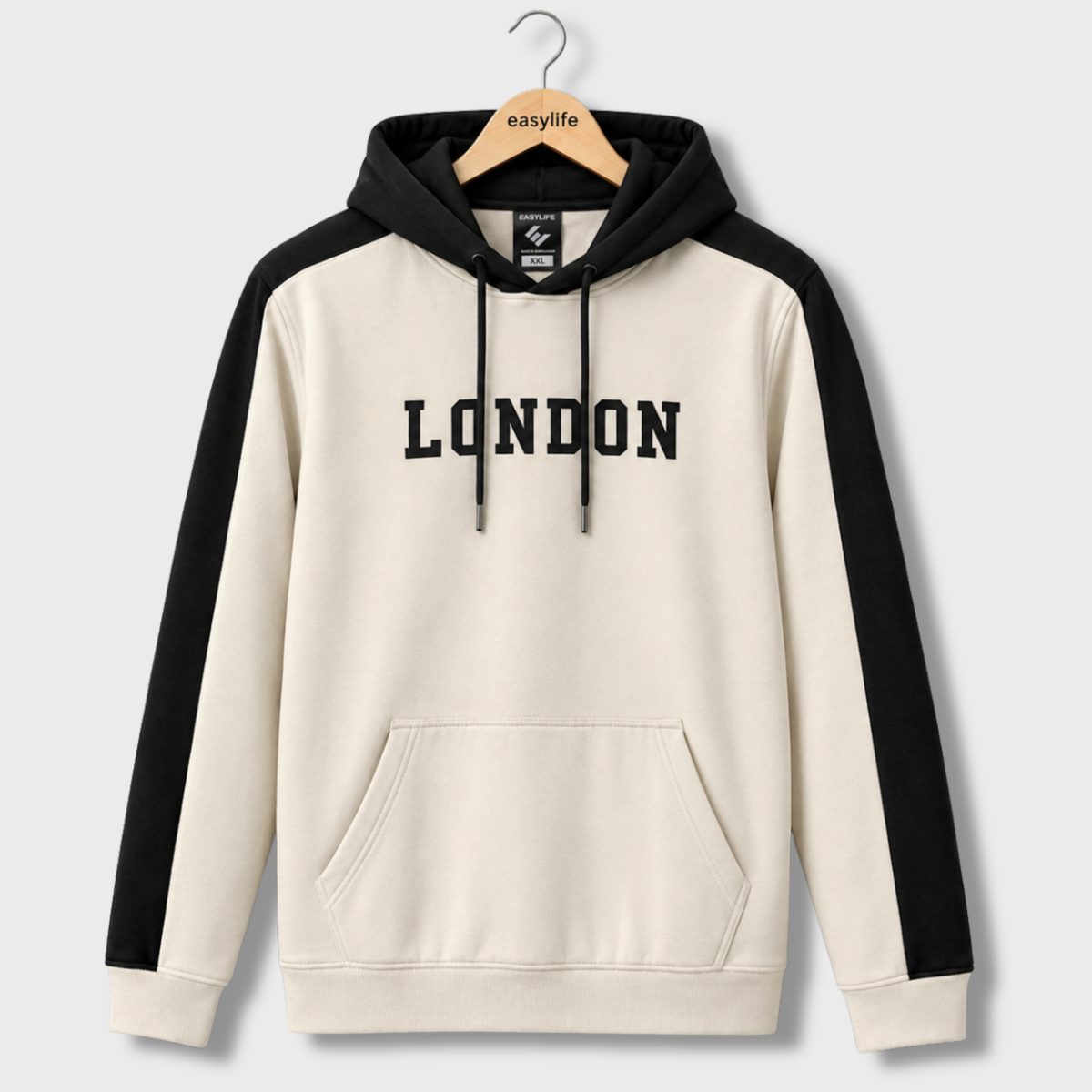 Contrast Hoodie London - Cream