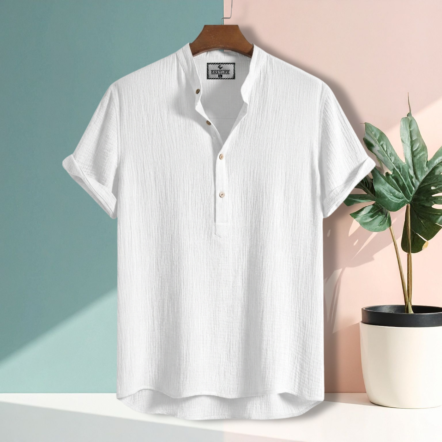 China Cotton Half Sleeve Katua - White