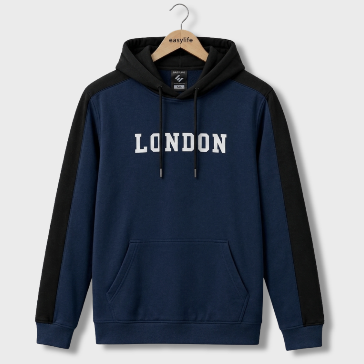 Contrast Hoodie London - Navy