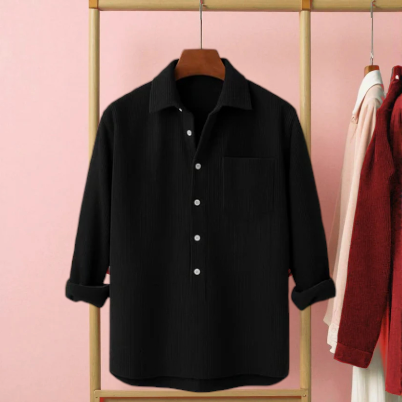 Luxury Full Sleeve Cord Katua - Black