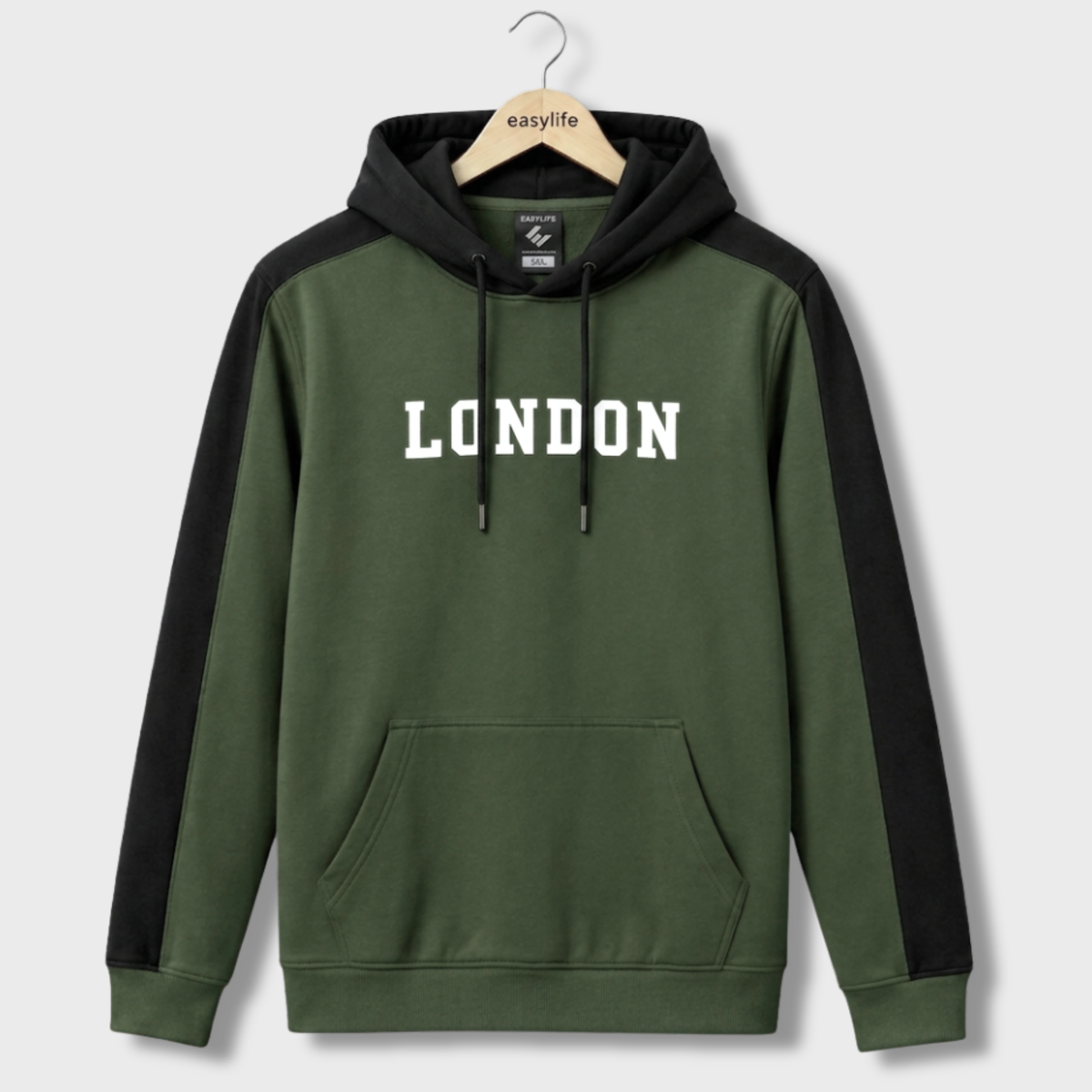 Contrast Hoodie London - Olive
