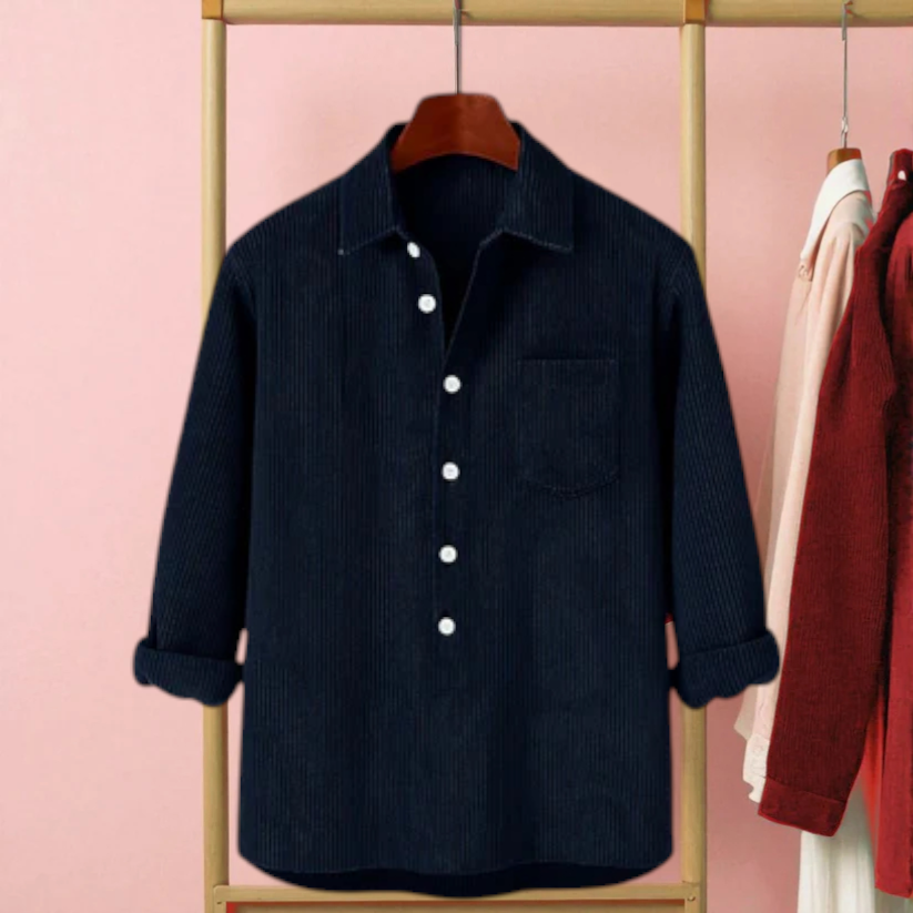 Luxury Full Sleeve Cord Katua - Navy