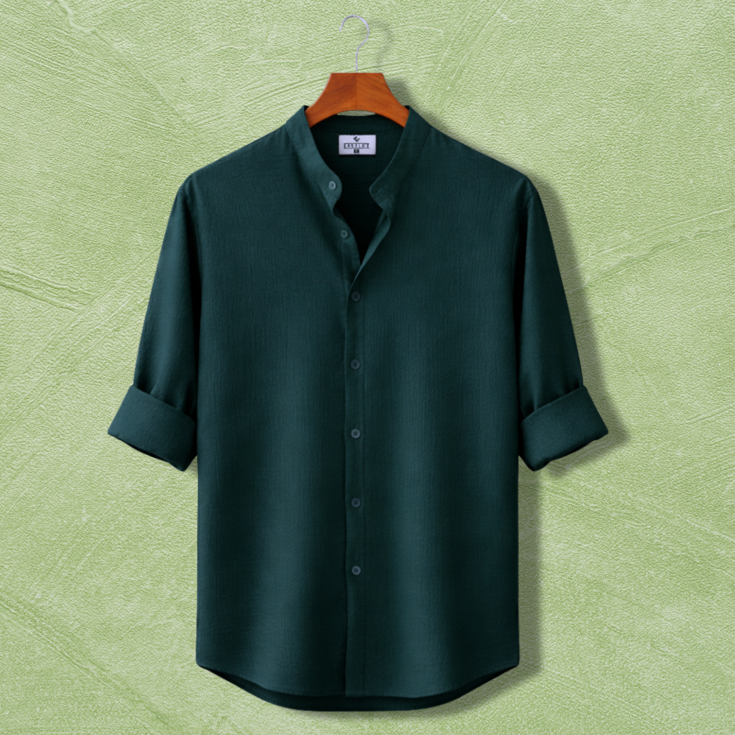 Zafran Band Collar Shirt - Teal