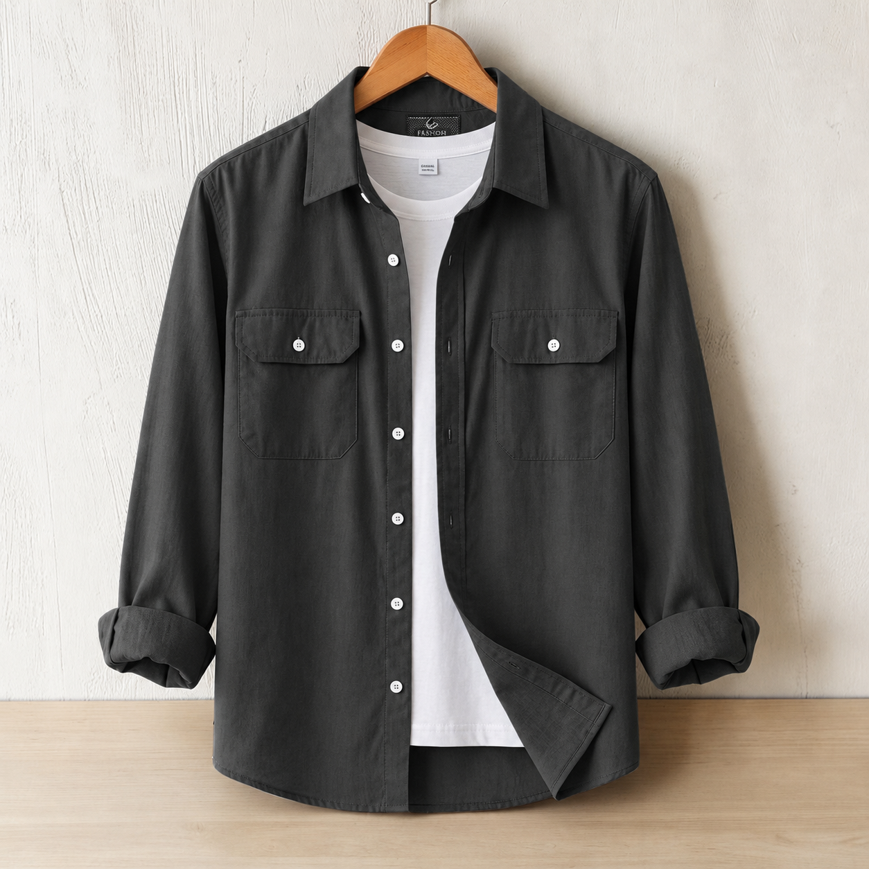 Two Pocket Surma Black Color Shirt