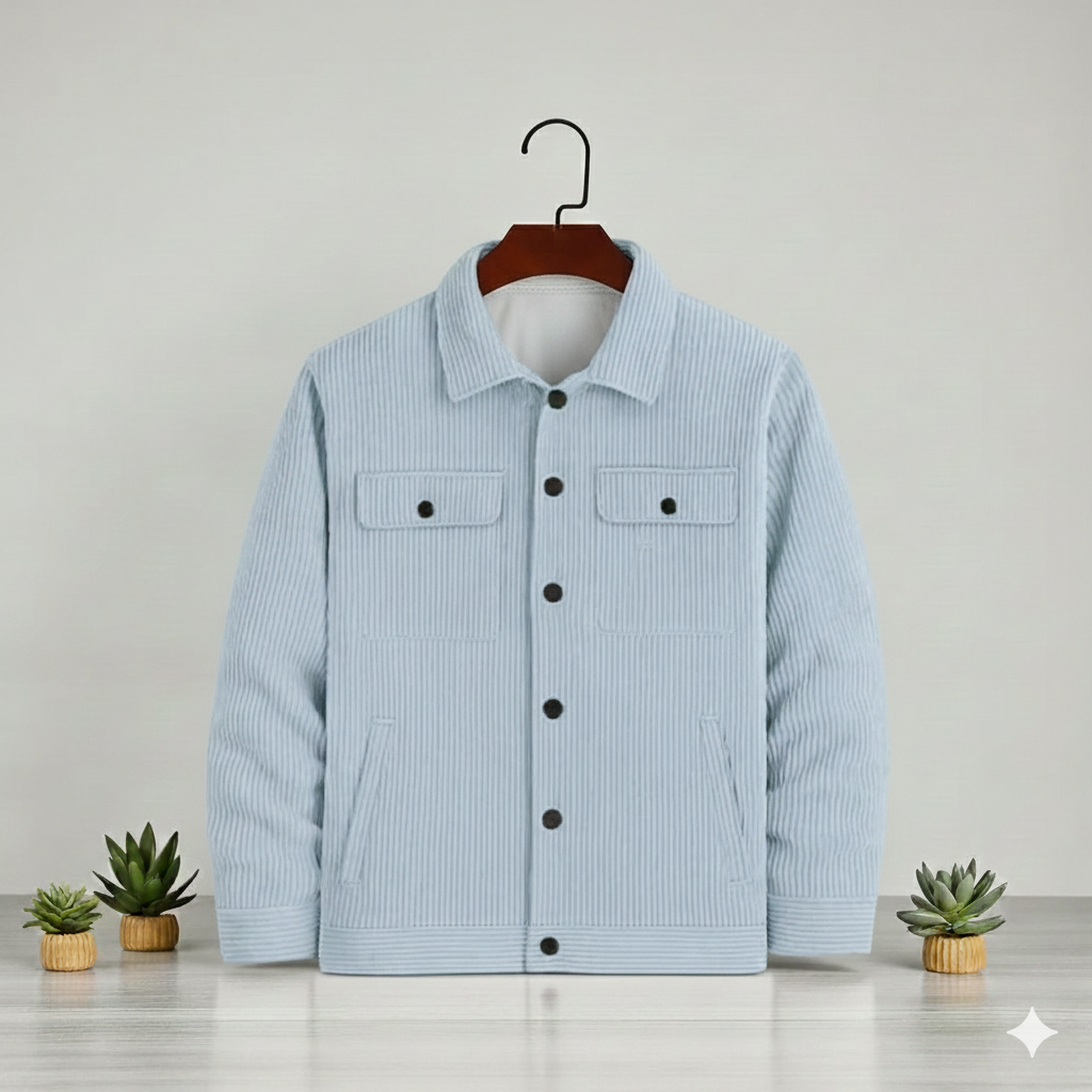 Men's Corduroy Light Weight Jackets - Lite Sky Blue