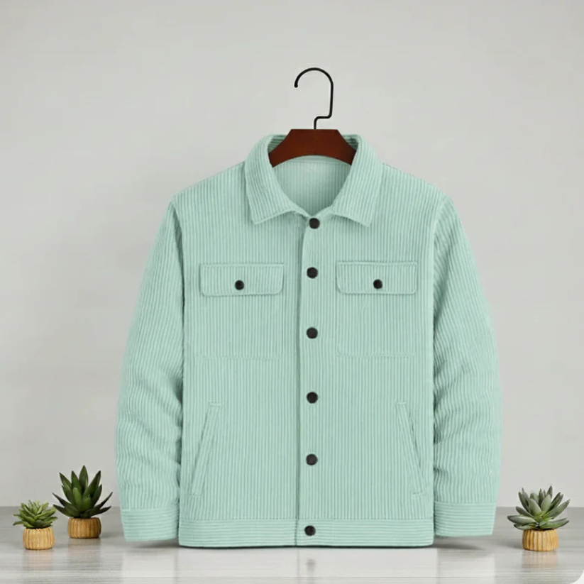 Men's Corduroy Light Weight Jackets - Moss Green