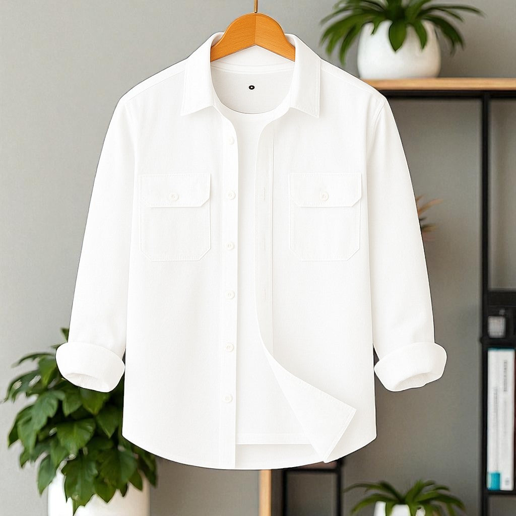 Tow Pocket White Color Shirt
