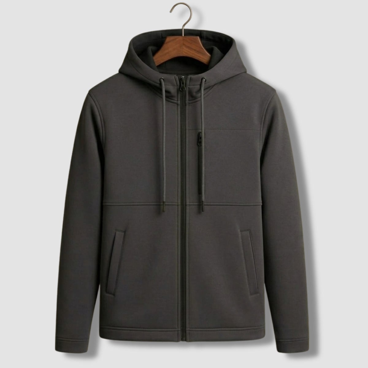 Men's Arms Full Zip Hooded Jacket - Light Ash