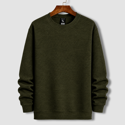 Premium Cord Textured Sweatshirt - Olive