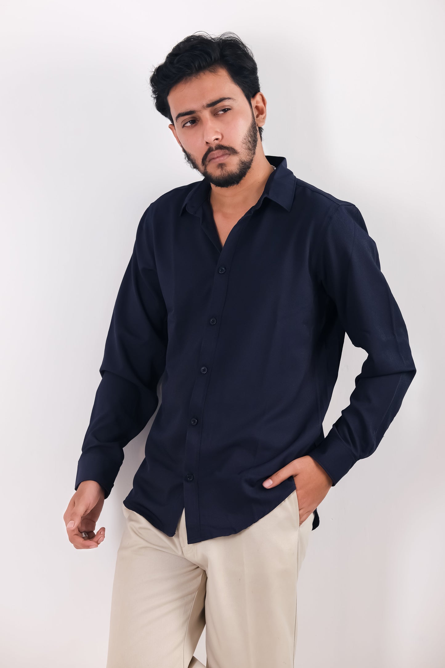 Cherry Cotton Shirt – Navy