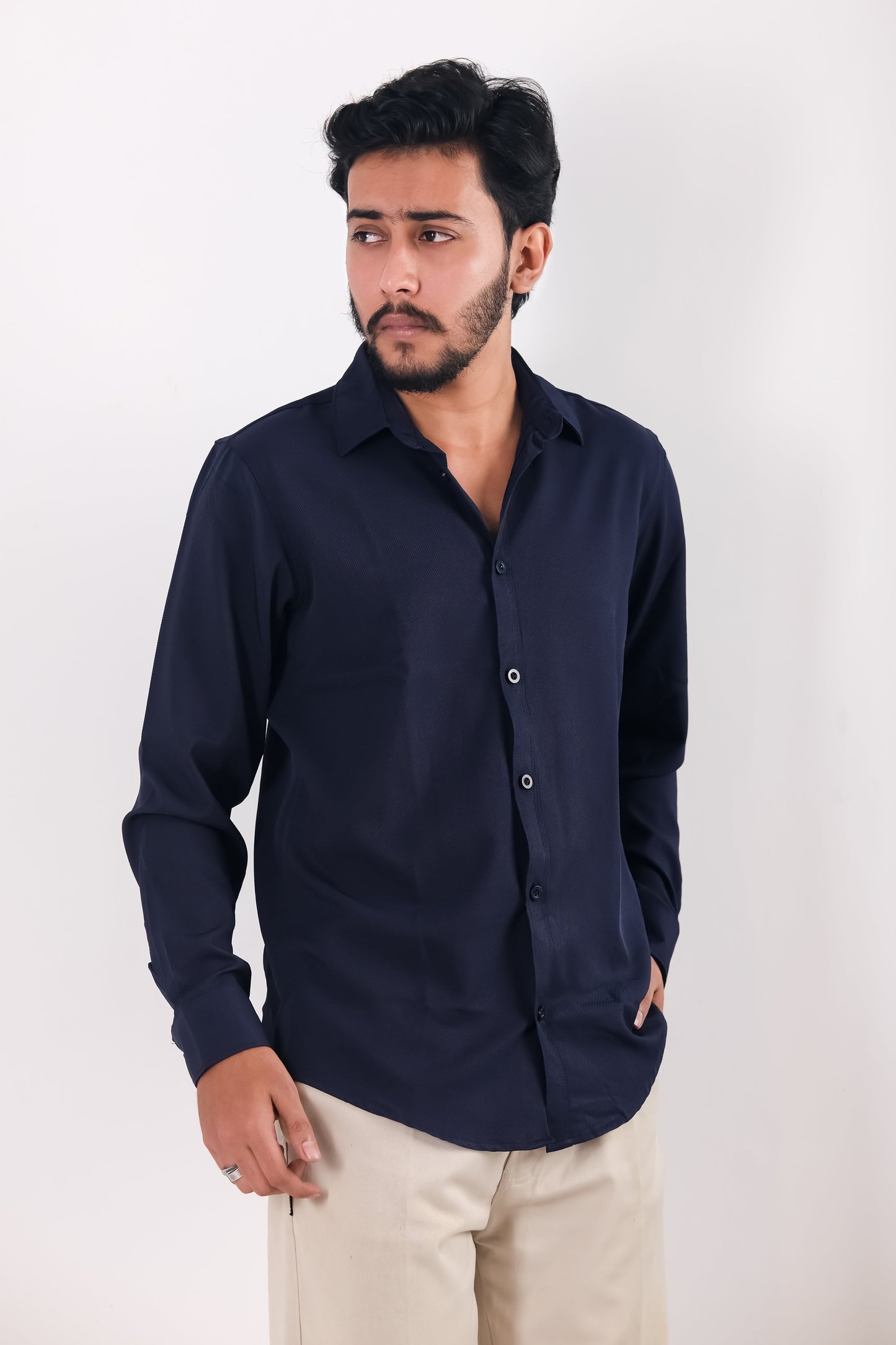 Cherry Cotton Shirt – Navy