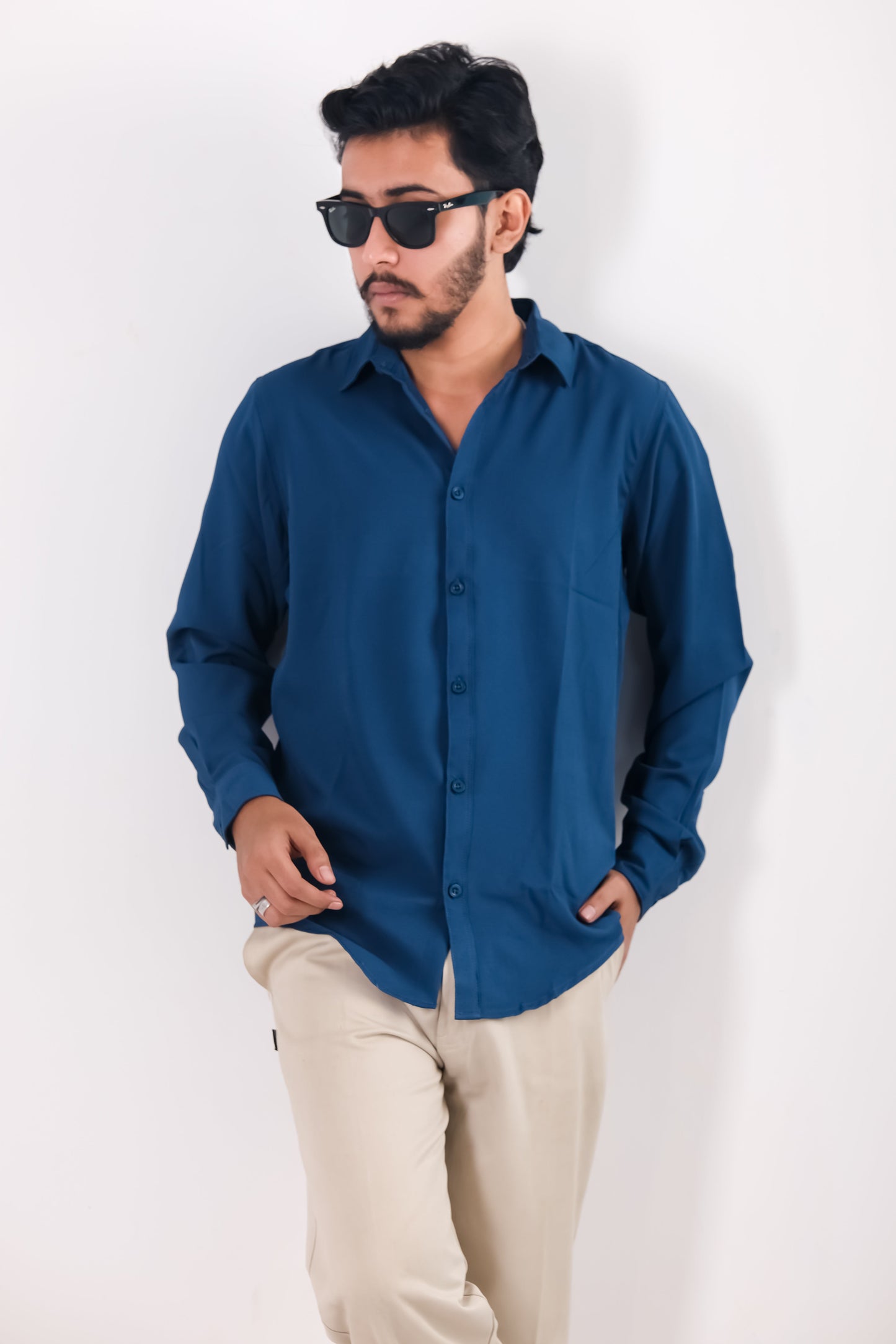 Cherry Cotton Shirt – Royal Blue
