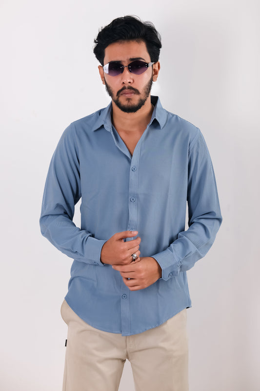 Cherry Cotton Shirt – Sky Blue