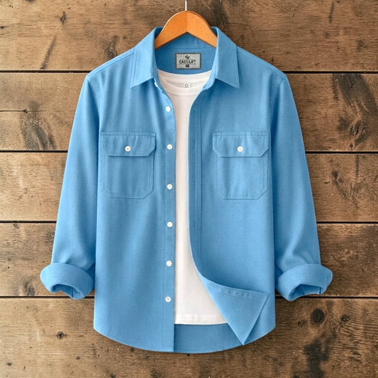 Two Pocket Lite Sky Color Shirt