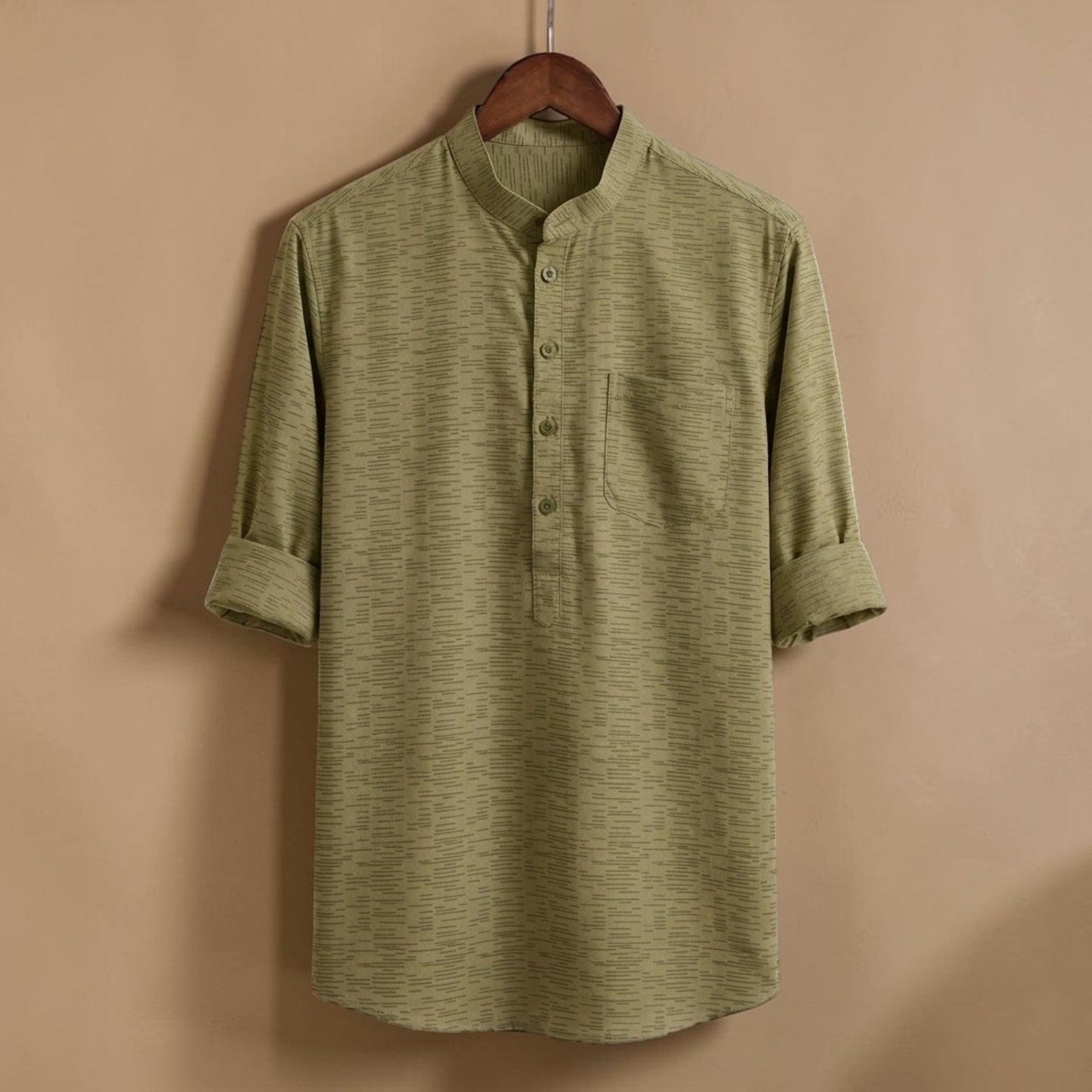Signature Full Sleeve Katua - Golden Olive Texture