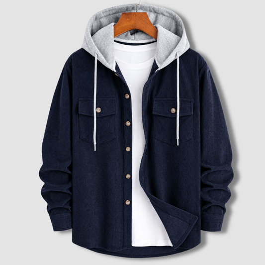 Signature Cord  Hoodie - Navy