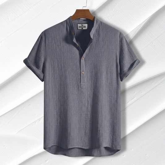 China Cotton Half Sleeve Katua - Ash