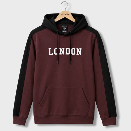 Contrast Hoodie London - Maroon