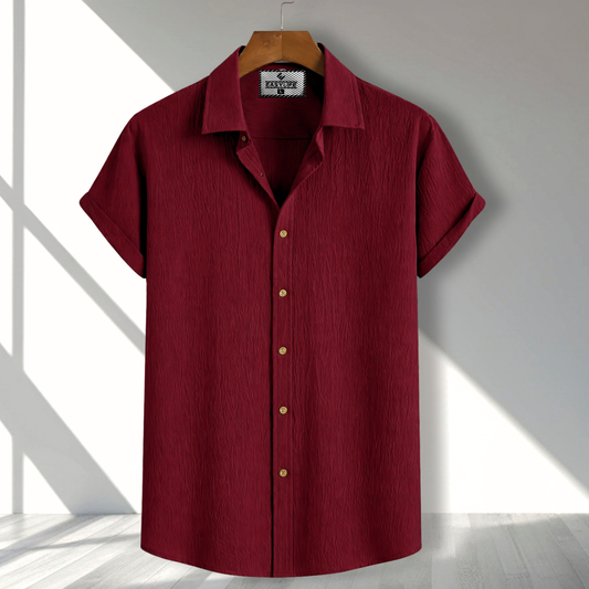 Zafran Half Sleeve Casual Shirt - Marron