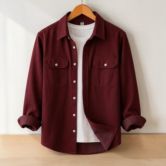 Two Pocket Marron Color Shirt