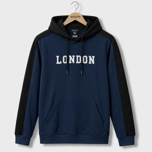 Contrast Hoodie London - Navy