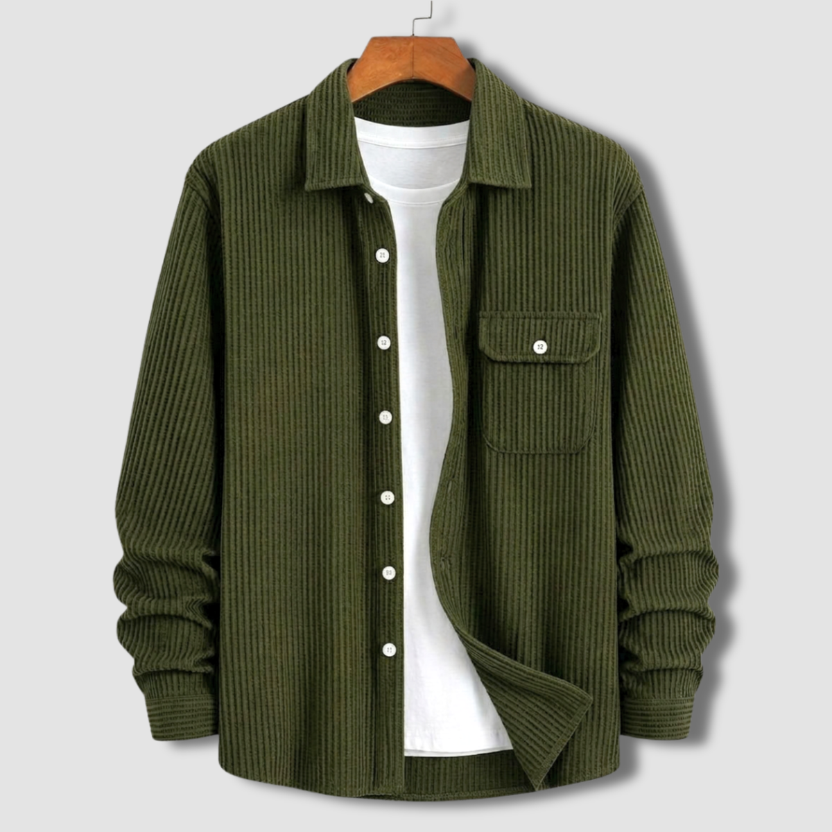 Waffle Textured Shirt - Olive