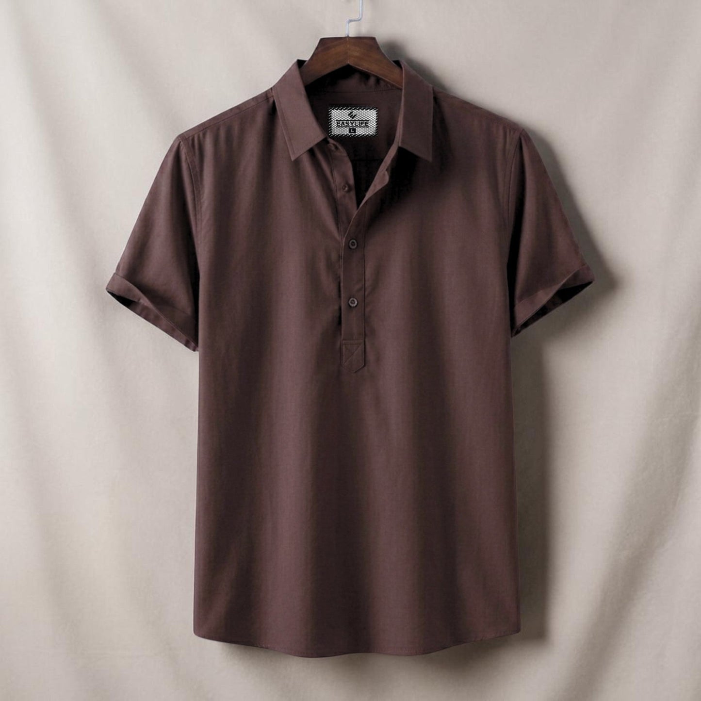 Half Sleeve Cotton Katua - Chocolate