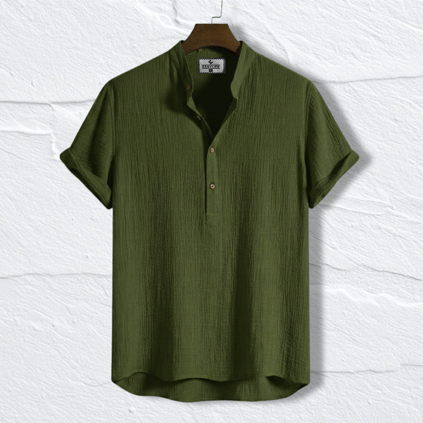 China Cotton Half Sleeve Katua - Olive
