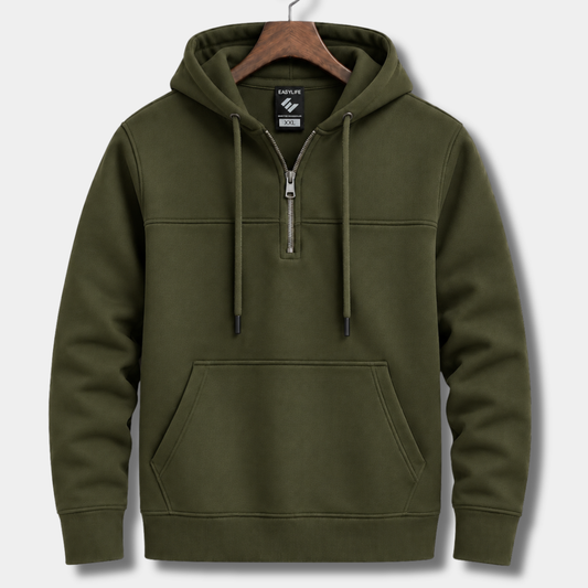 Classic Half-Zip Hoodie - Olive