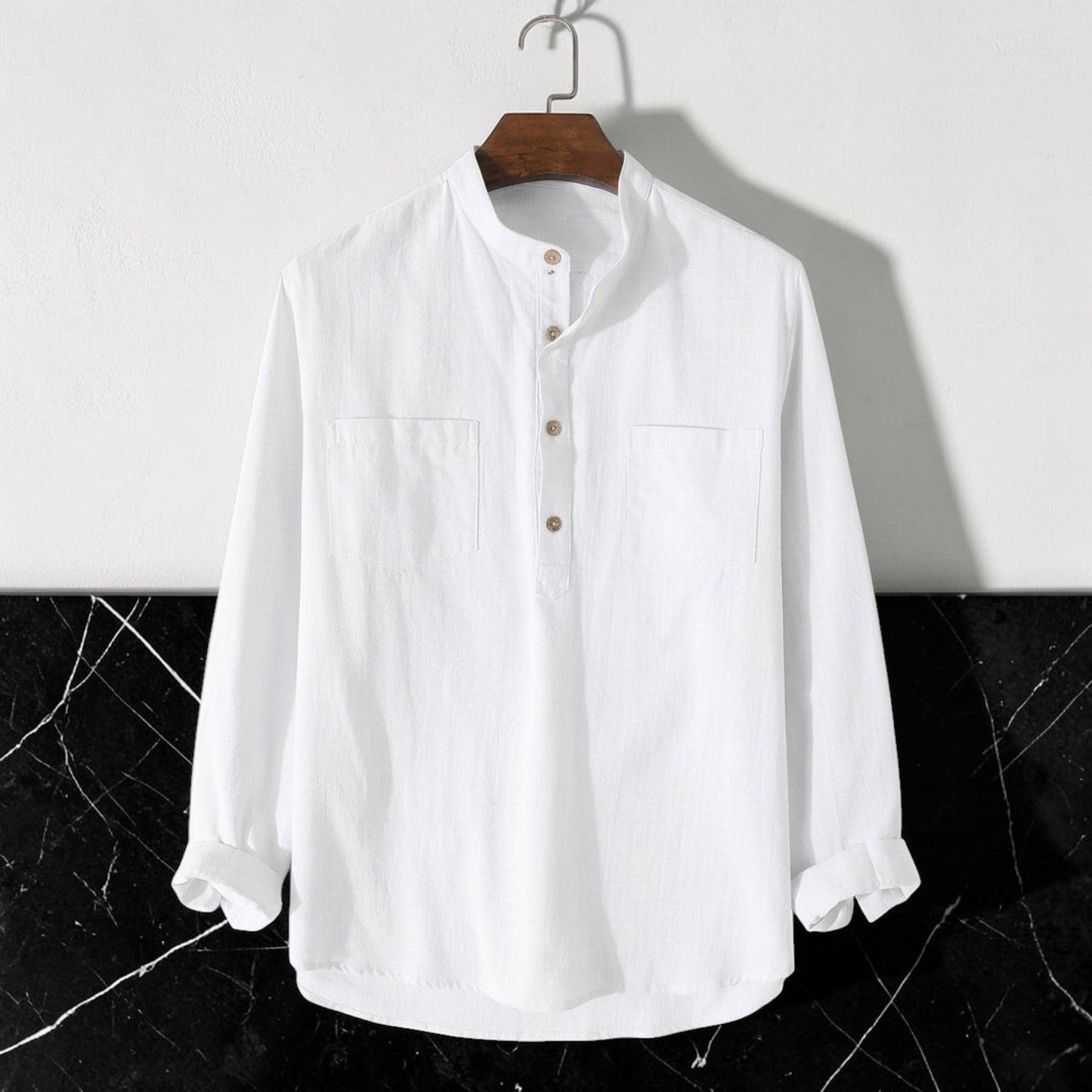 Two Pocket Full Sleeve Katua - White