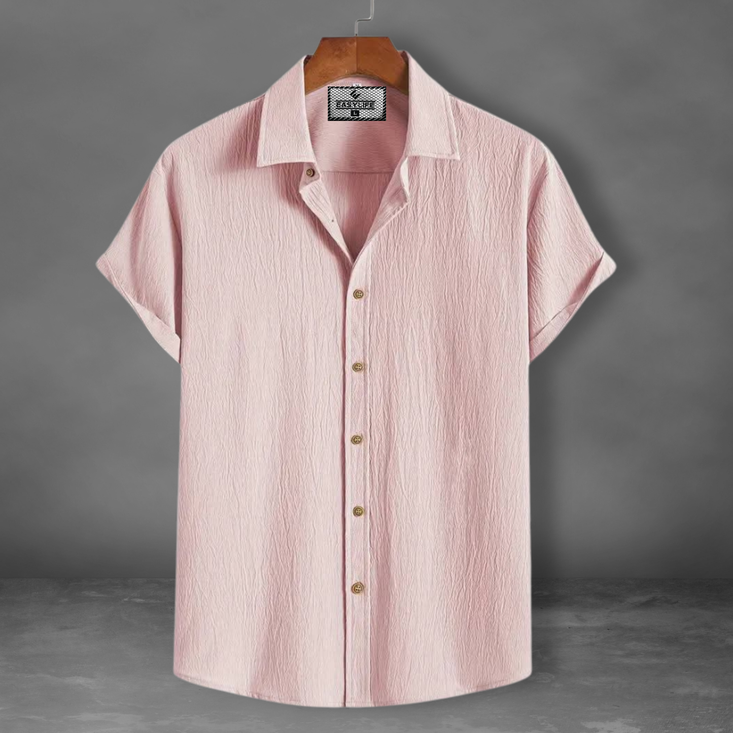 Zafran Half Sleeve Casual Shirt - Men's Pink