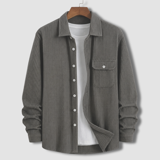 Waffle Textured Shirt - Ash / Grey