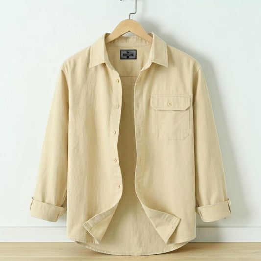 Single Pocket Casual Shirt - Cream