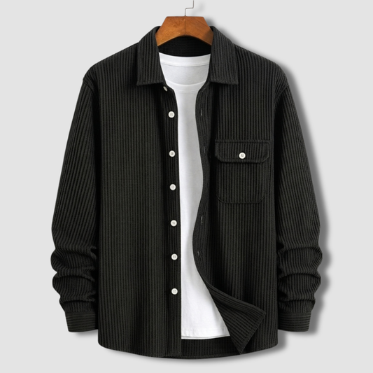 Waffle Textured Shirt - Black