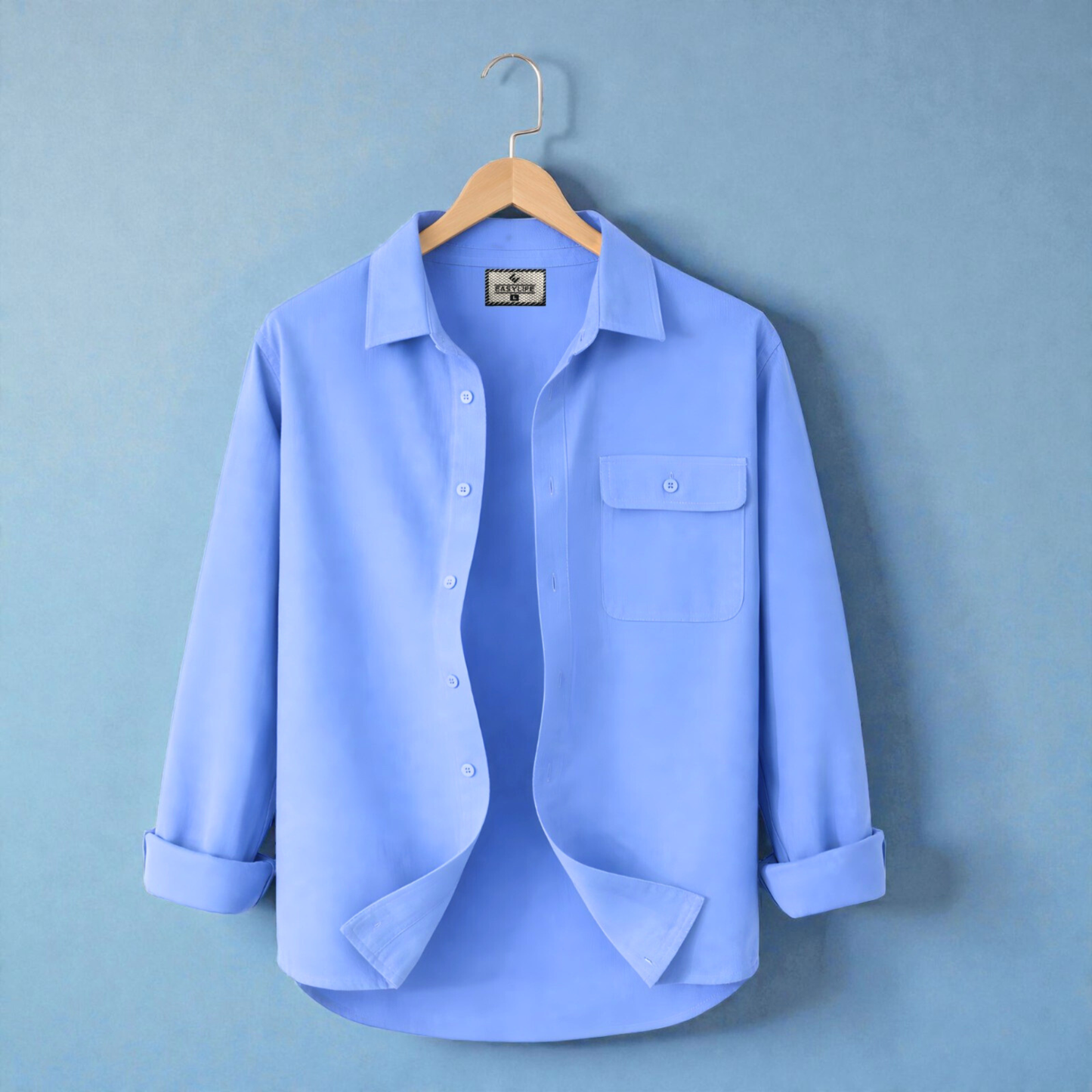 Single Pocket Casual Shirt - Sky Blue