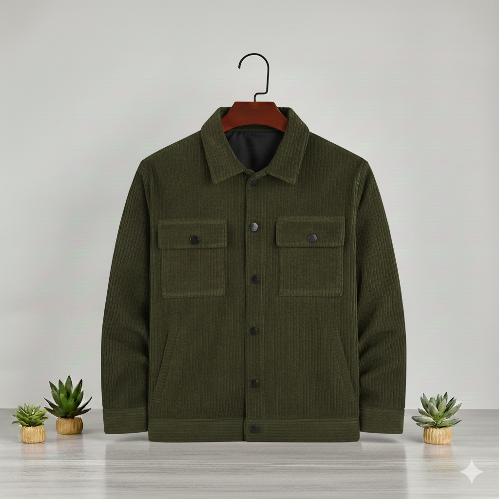Men's Corduroy Light Weight Jackets - Olive