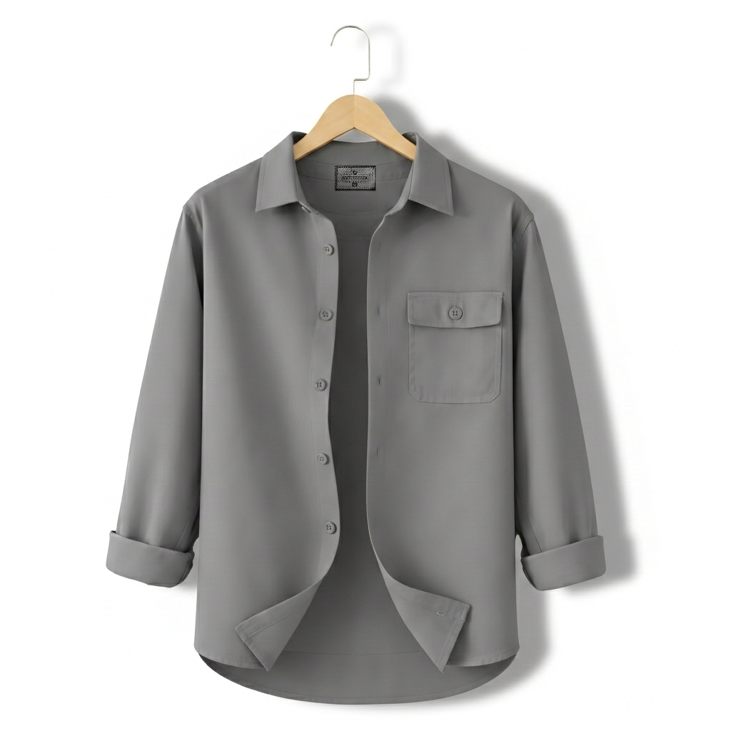 Single Pocket Casual Shirt - Ash