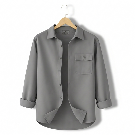 Single Pocket Casual Shirt - Ash