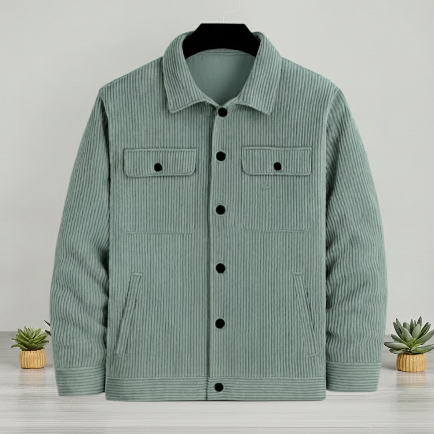Men's Corduroy Light Weight Jackets - Sea Green