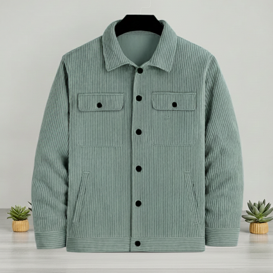 Men's Corduroy Light Weight Jackets - Sea Green
