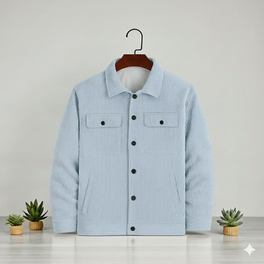 Men's Corduroy Light Weight Jackets - Lite Sky Blue