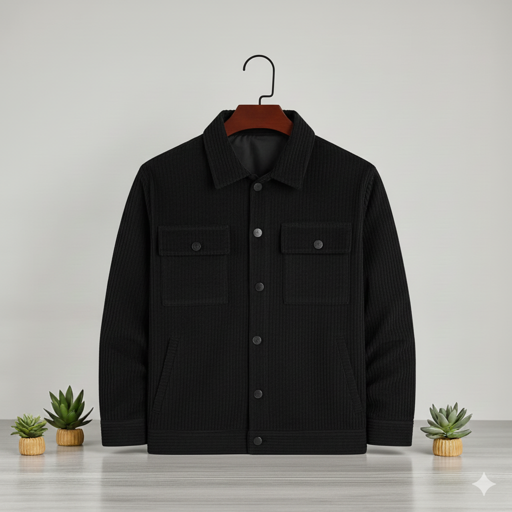 Men's Corduroy Light Weight Jackets -Black