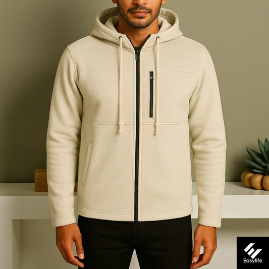 Men's Arms Full Zip Hooded Jacket - Cream