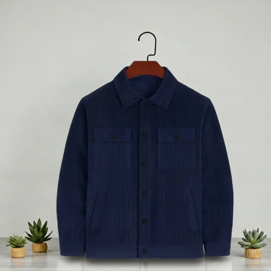 Men's Corduroy Light Weight Jackets - Navy Blue