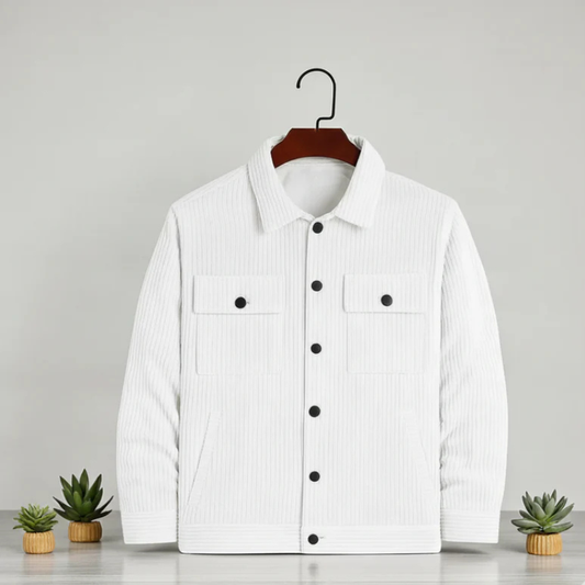 Men's Corduroy Light Weight Jackets - White