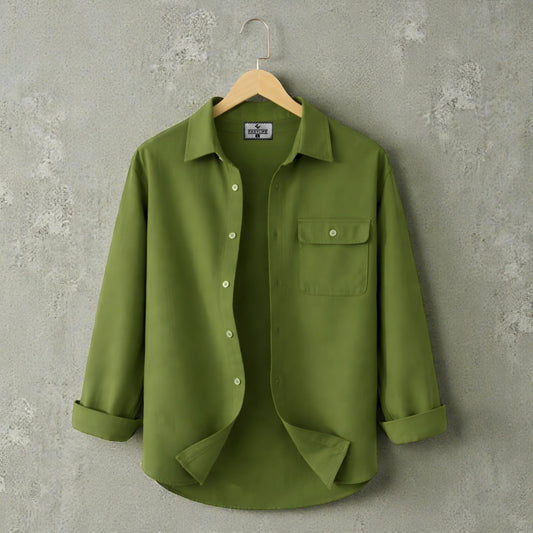 Single Pocket Casual Shirt - Olive