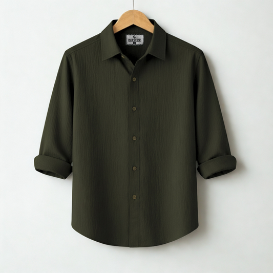 Zafran Full Sleeve Casual Shirt - Olive