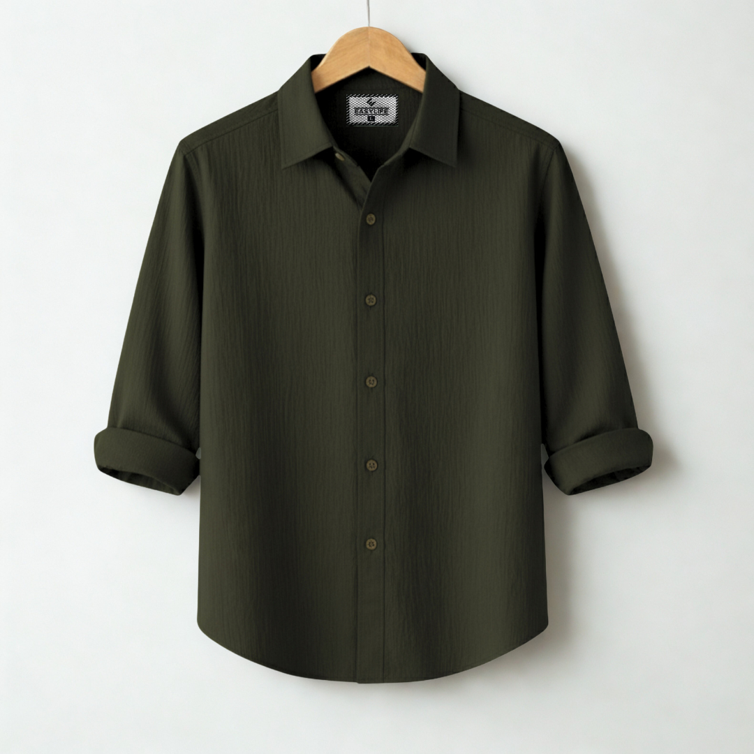 Zafran Full Sleeve Casual Shirt - Olive